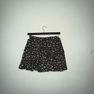 Floral Black Skirt